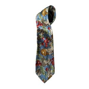 Bill Blass 100% Silk Floral Berry Tie
